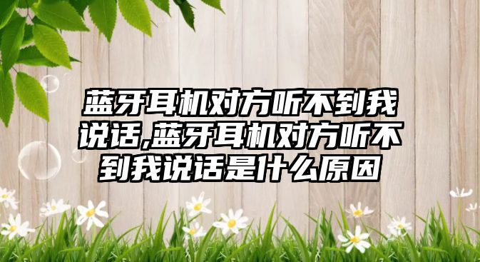 藍(lán)牙耳機(jī)對(duì)方聽(tīng)不到我說(shuō)話,藍(lán)牙耳機(jī)對(duì)方聽(tīng)不到我說(shuō)話是什么原因
